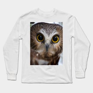 Northern Saw Whet Owl Portrait Long Sleeve T-Shirt